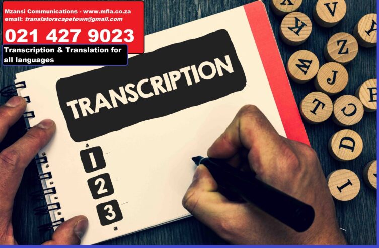 Ndebele Transcription and Translation Services Cape Town- Brooklyn.