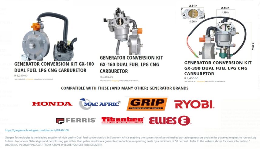 Generator LP gas conversion kits.