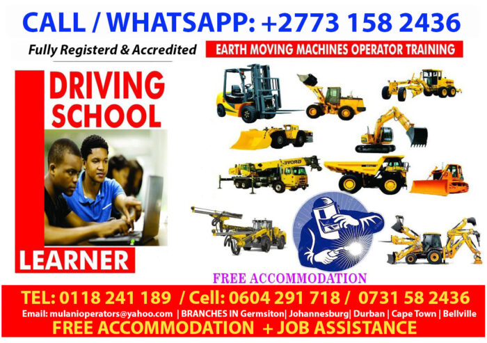 Fully Registered Excavator, TLB, Grader, Cranes & Dump Truck Training school