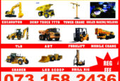 Fully Registered Excavator, TLB, Grader, Cranes & Dump Truck Training school