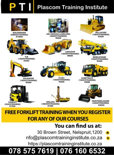 Earth moving equipment training in south Africa.0761606532